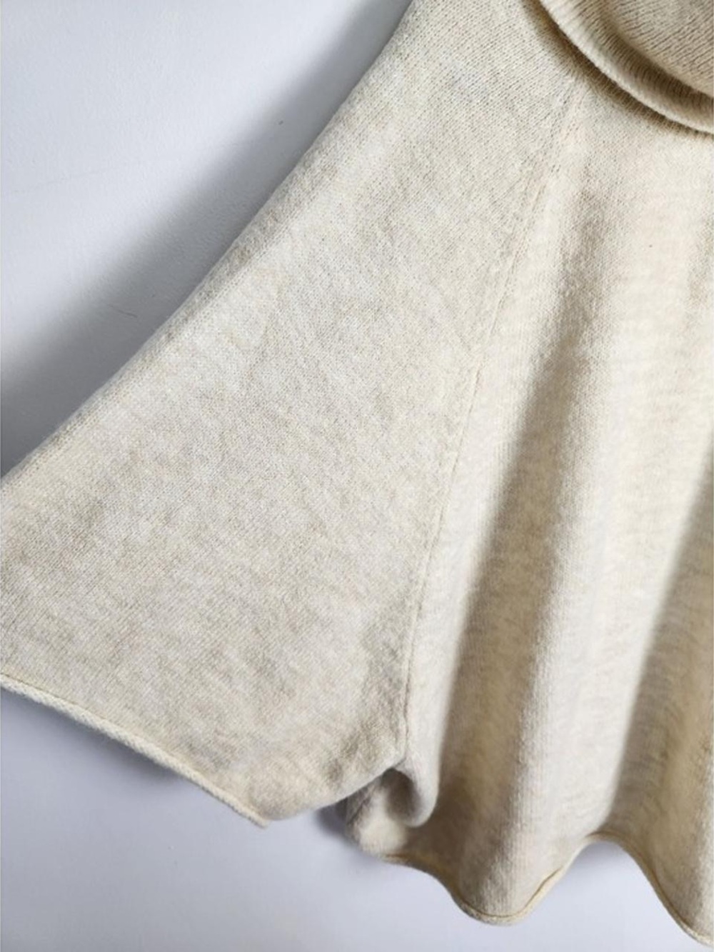 Zara Cashmere Blend Cowl Neck Poncho Sweater - Picture 7 of 9
